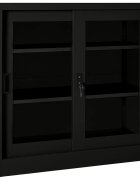 vidaXL Шкаф с плъзгаща врата черен 90x40x90 см стомана