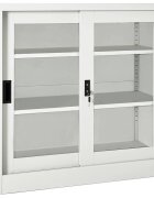 vidaXL Шкаф с плъзгаща врата светлосив 90x40x90 см стомана