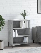 vidaXL Шкаф с рафтове бетонно сив 695x325x90 см инженерно дърво