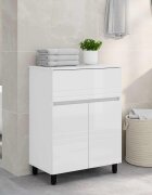 vidaXL Шкаф със светло за баня Бял гланц 60 x 35 x 80 см