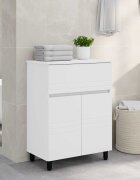 vidaXL Шкаф със светло за баня Бяло 60 x 35 x 80 см