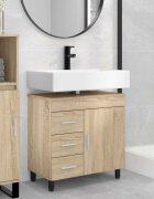 vidaXL Шкаф със светло за баня Дъб сонома 60 x 35 x 60 см
