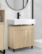vidaXL Шкаф със светло за баня Дъб сонома 60 x 35 x 60 см