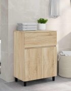 vidaXL Шкаф със светло за баня Дъб сонома 60 x 35 x 80 см