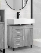 vidaXL Шкаф със светло за баня Сив Сонома 60 x 35 x 60 см