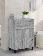 vidaXL Шкаф със светло за баня Сив Сонома 60 x 35 x 80 см
