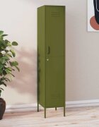 vidaXL Шкаф със заключване маслиненозелен 35x46x180 см стомана