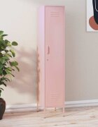 vidaXL Шкаф със заключване розов 35x46x180 см стомана
