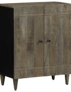 vidaXL Шкаф Светло сив 60x335x75 cm Масивна дървесина Манго