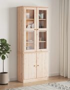 vidaXL Шкаф витрина ALTA 77x35x1865 см бор масив