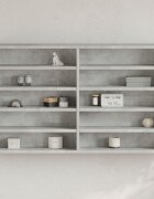 vidaXL Шкаф витрина бетонно сив 100x15x58 см инженерно дърво