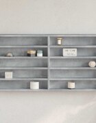 vidaXL Шкаф витрина бетонно сив 100x85x50 см инженерно дърво
