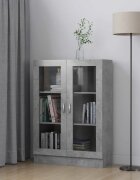 vidaXL Шкаф витрина бетонно сив 825x305x115 см инженерно дърво