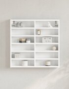 vidaXL Шкаф витрина бял 60x85x58 см инженерно дърво
