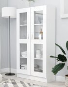 vidaXL Шкаф витрина бял 825x305x150 см ПДЧ