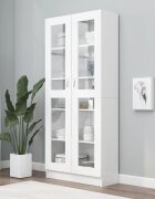vidaXL Шкаф витрина бял 825x305x185 см инженерно дърво