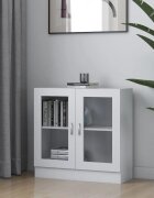 vidaXL Шкаф витрина бял 825x305x80 см ПДЧ