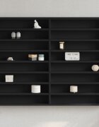 vidaXL Шкаф витрина черен 100x85x75 см инженерно дърво