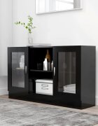 vidaXL Шкаф витрина черен 120x305x70 см ПДЧ