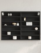 vidaXL Шкаф витрина черен 80x85x58 см инженерно дърво