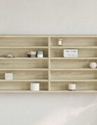 vidaXL Шкаф витрина дъб сонома 100x85x50 см инженерно дърво