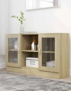 vidaXL Шкаф витрина дъб сонома 120x305x70 см ПДЧ