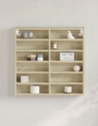 vidaXL Шкаф витрина дъб сонома 60x85x58 см инженерно дърво