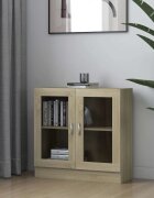 vidaXL Шкаф витрина дъб сонома 825x305x80 см ПДЧ