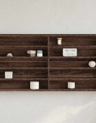 vidaXL Шкаф витрина кафяв дъб 100x85x50 см инженерно дърво