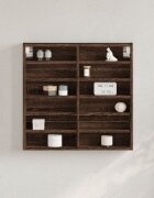 vidaXL Шкаф витрина кафяв дъб 60x85x58 см инженерно дърво