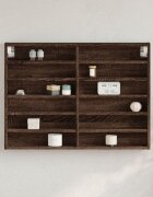 vidaXL Шкаф витрина кафяв дъб 80x85x58 см инженерно дърво