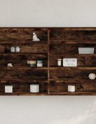 vidaXL Шкаф витрина опушен дъб 100x15x58 см инженерно дърво