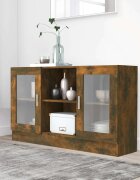 vidaXL Шкаф витрина опушен дъб 120x305x70 см инженерно дърво