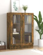 vidaXL Шкаф витрина опушен дъб 825x305x115 см инженерно дърво