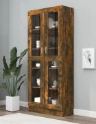 vidaXL Шкаф витрина опушен дъб 825x305x185 см инженерно дърво