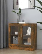 vidaXL Шкаф витрина опушен дъб 825x305x80 см инженерно дърво