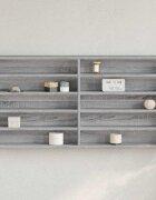 vidaXL Шкаф витрина сив сонома 100x85x50 см инженерно дърво