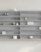 vidaXL Шкаф витрина сив сонома 100x85x58 см инженерно дърво
