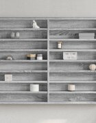 vidaXL Шкаф витрина сив сонома 100x85x75 см инженерно дърво