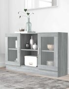 vidaXL Шкаф витрина сив сонома 120x305x70 см инженерно дърво