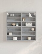 vidaXL Шкаф витрина сив сонома 60x85x58 см инженерно дърво
