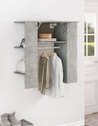 vidaXL Шкаф за антре бетонно сиво 975x37x99 см инженерно дърво