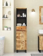 vidaXL Шкаф за баня 38x33x160 см масивно мангово дърво