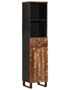 vidaXL Шкаф за баня 38x33x160 см масивно регенерирано дърво