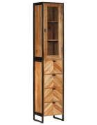 vidaXL Шкаф за баня 40x27x190 см желязо и масивно дърво акация