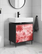vidaXL Шкаф за баня AACHEN Черен дъб 60 x 40 x 61 см