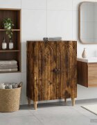 vidaXL Шкаф за баня ALKMAAR Опушен дъб 595 x 31 x 80 см