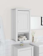 vidaXL Шкаф за баня "BERG" бял 40x27x715 см бор масив