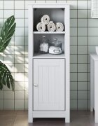 vidaXL Шкаф за баня "BERG" бял 40x34x110 см бор масив