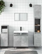 vidaXL Шкаф за баня бетонно сив 58x33x60 см инженерно дърво